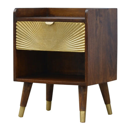 Manila Gold One Drawer Bedside Table | Nightstand