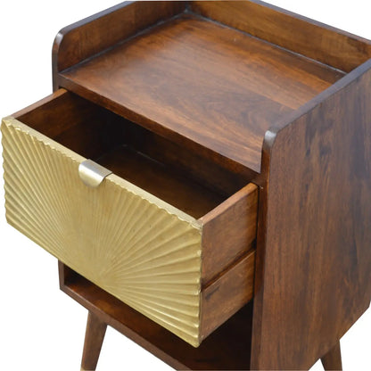 Manila Gold One Drawer Bedside Table | Nightstand