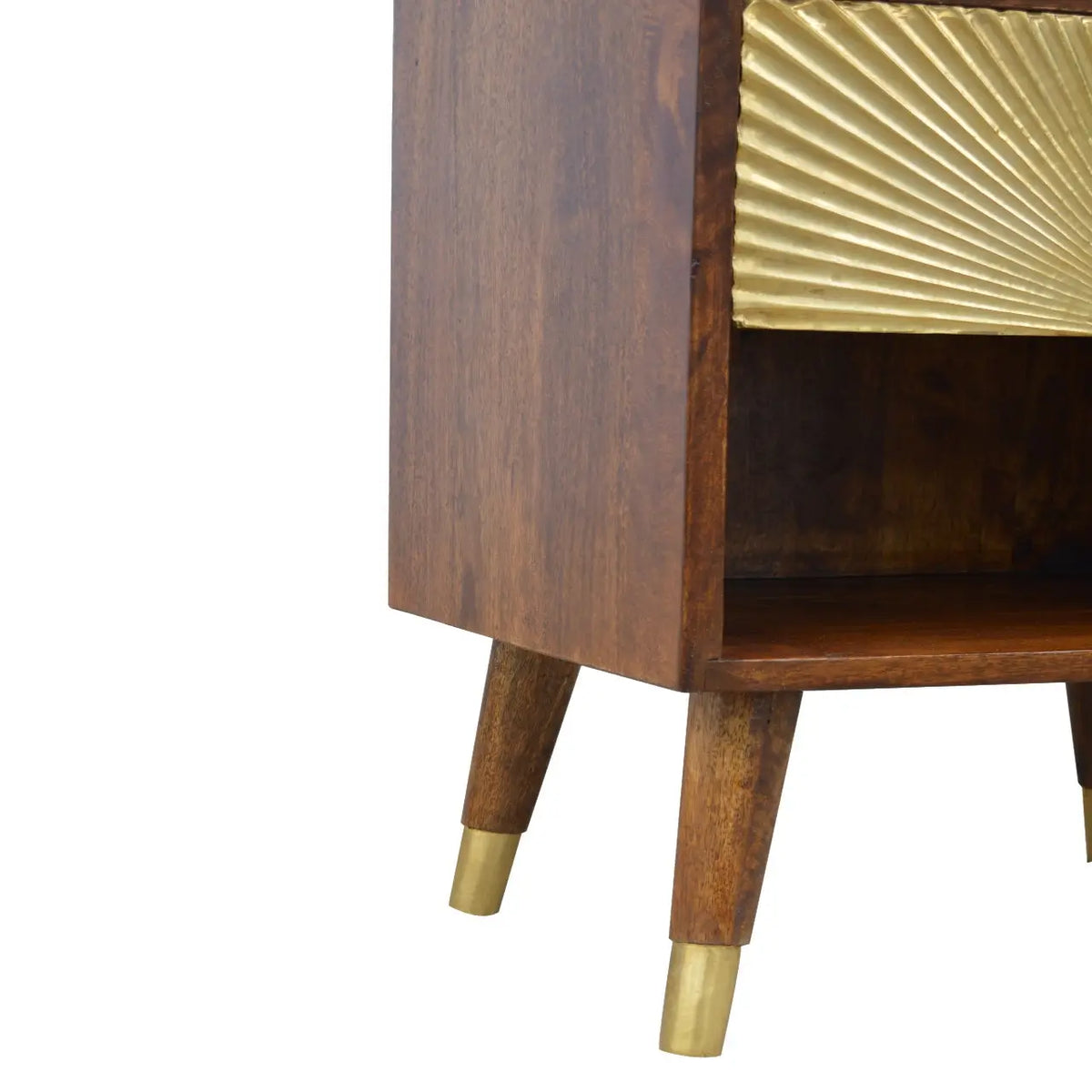 Manila Gold One Drawer Bedside Table | Nightstand