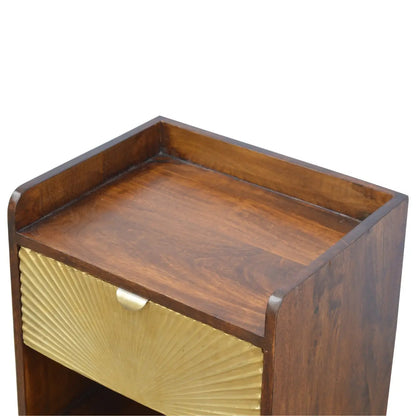 Manila Gold One Drawer Bedside Table | Nightstand