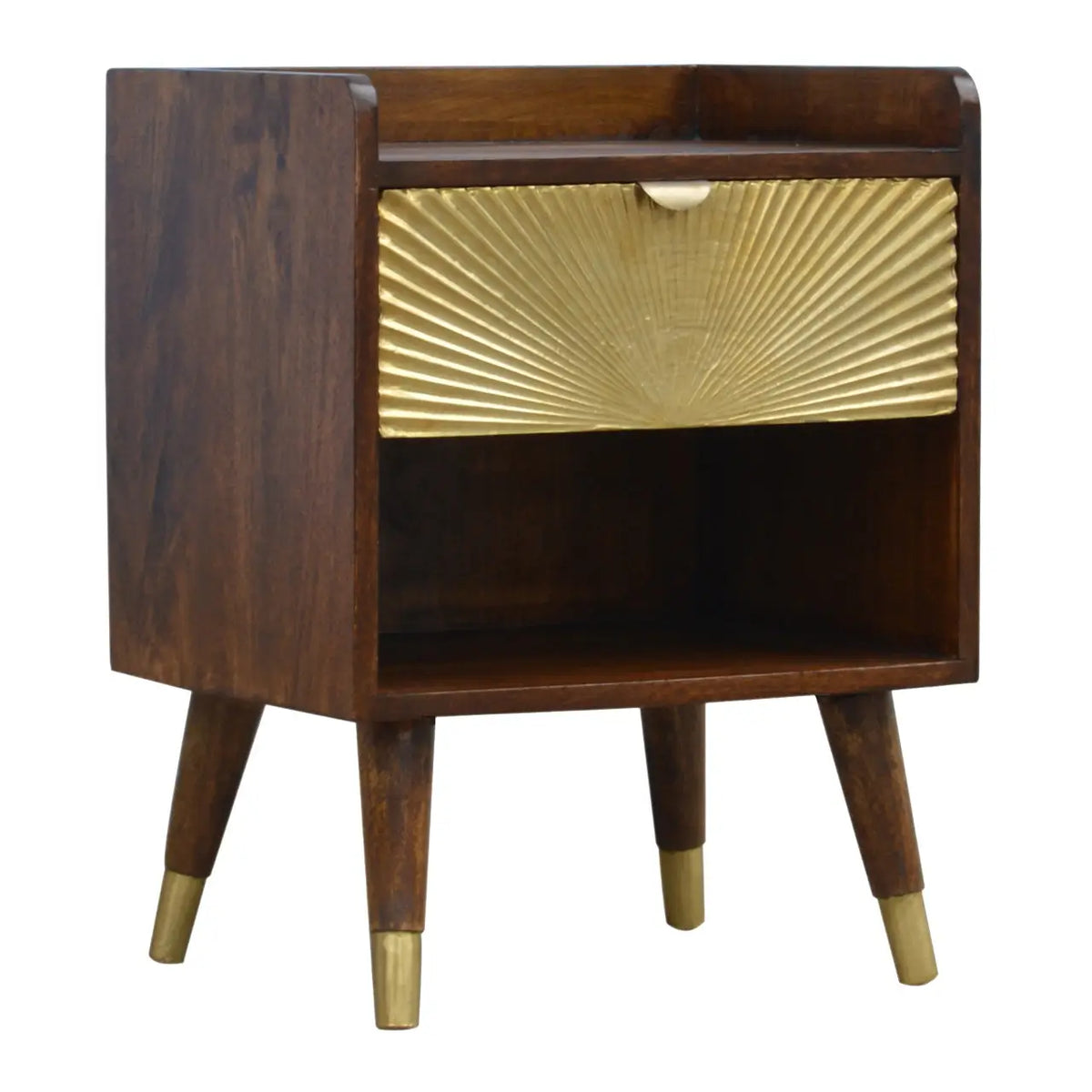 Manila Gold One Drawer Bedside Table | Nightstand