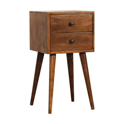 Mini 2 Drawer Chestnut Bedside Table | Nightstand