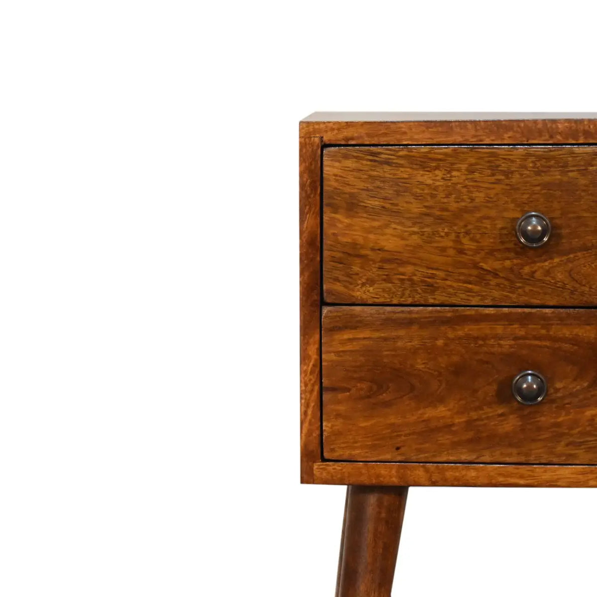 Mini 2 Drawer Chestnut Bedside Table | Nightstand