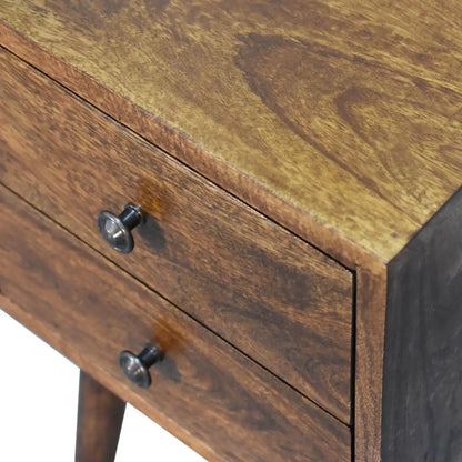 Mini 2 Drawer Chestnut Bedside Table | Nightstand