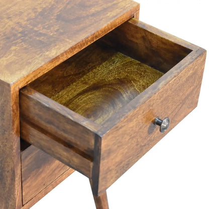 Mini 2 Drawer Chestnut Bedside Table | Nightstand