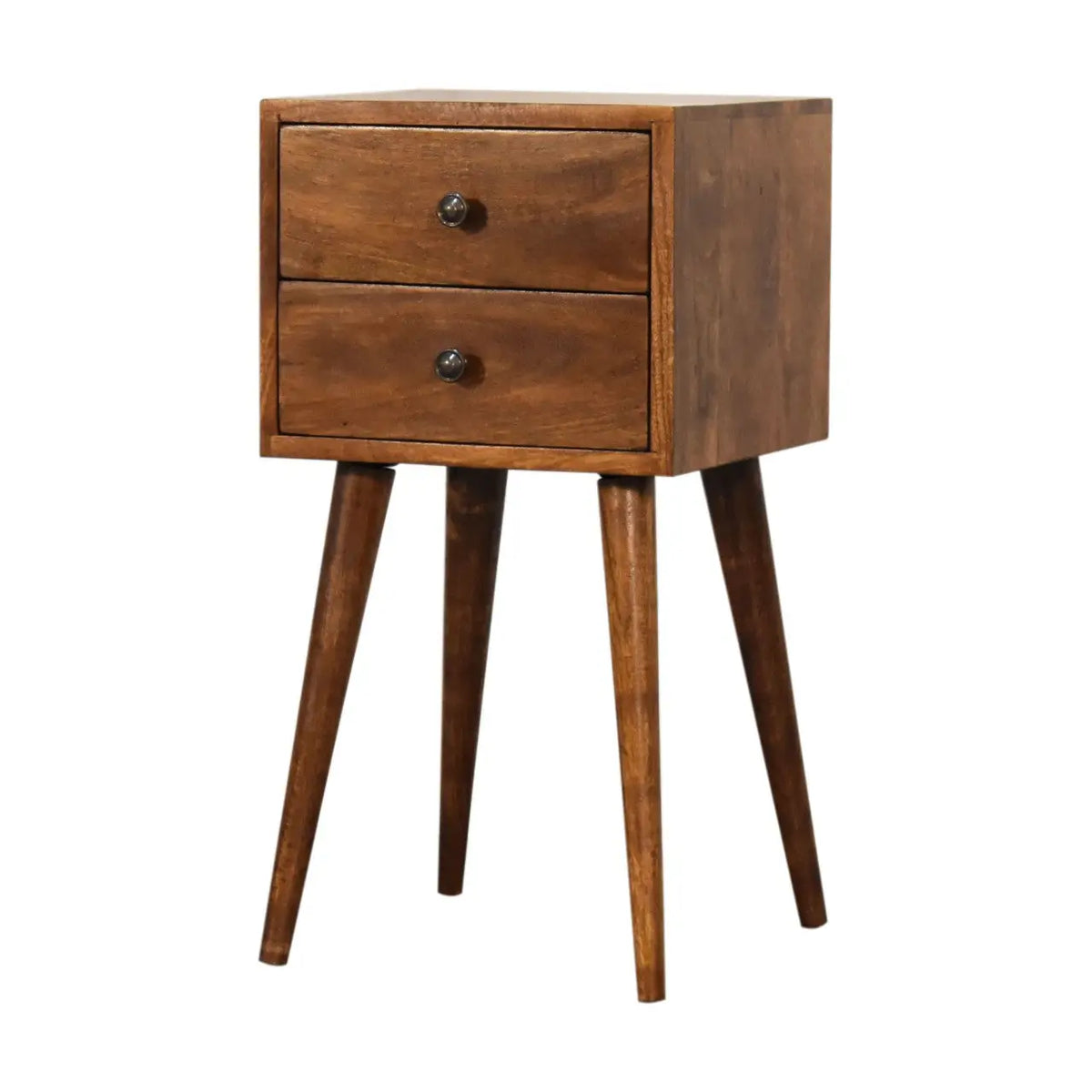 Mini 2 Drawer Chestnut Bedside Table | Nightstand