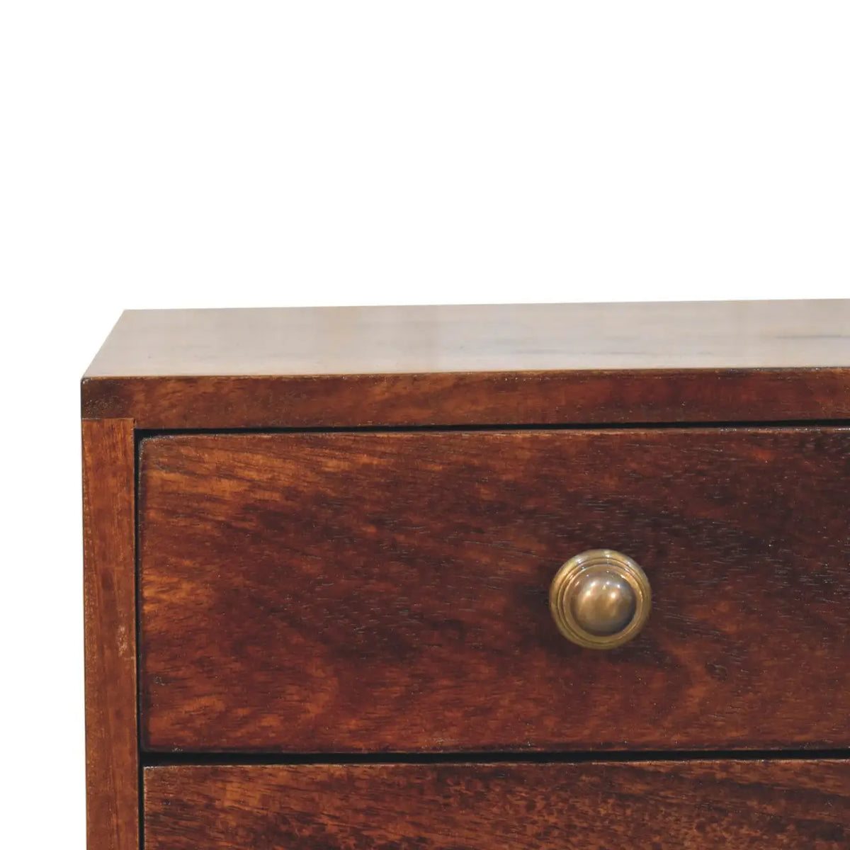 Mini 2 Drawer California Walnut Bedside Table | Nightstand