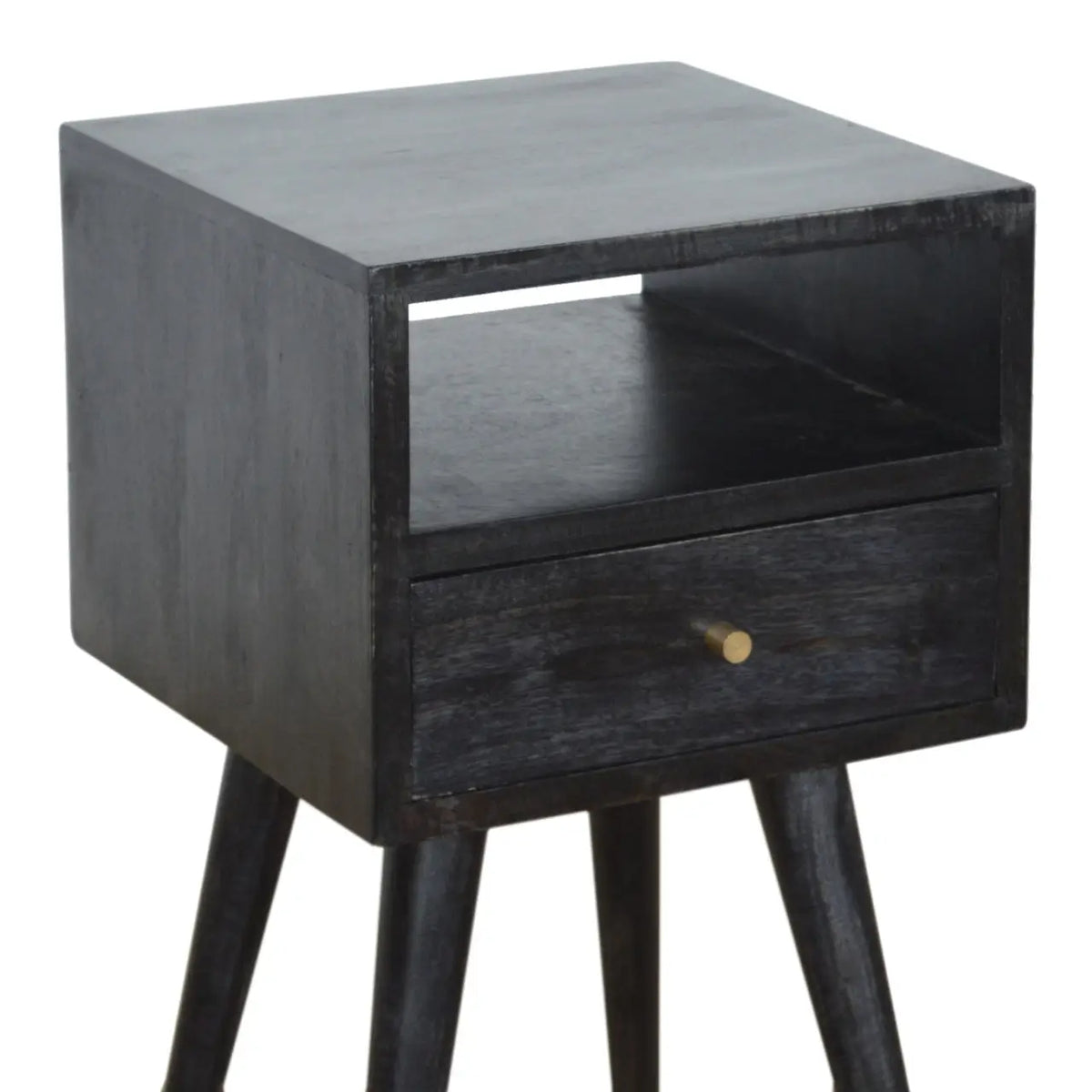 Mini Ash Black Bedside Table | Nightstand