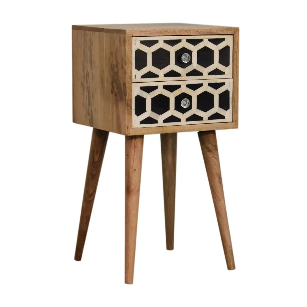 Mini Bone Inlay 2 Drawer Bedside Table | Nightstand