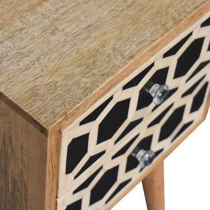 Mini Bone Inlay 2 Drawer Bedside Table | Nightstand