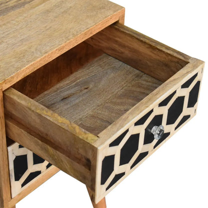 Mini Bone Inlay 2 Drawer Bedside Table | Nightstand