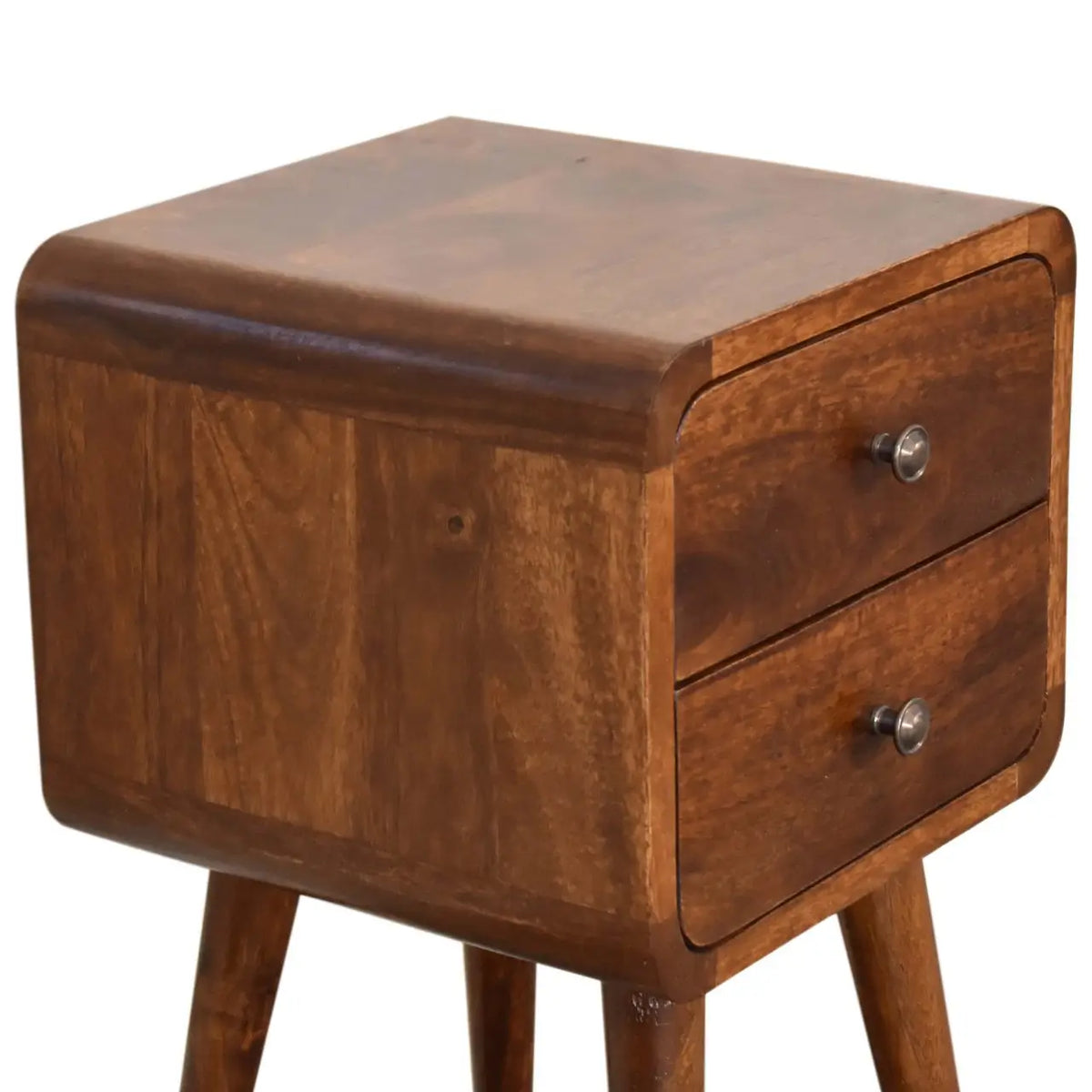 Mini Chestnut Curved Bedside Table | Nightstand