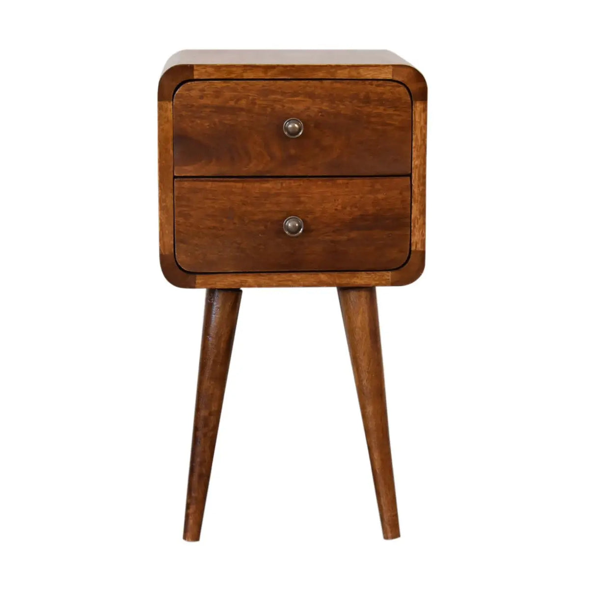 Mini Chestnut Curved Bedside Table | Nightstand