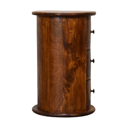 Mini Chestnut Drum Chest of Drawers