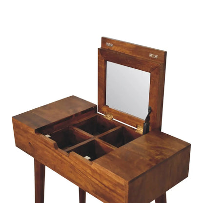 Mini Chestnut Fold Vanity | Chest of Drawers