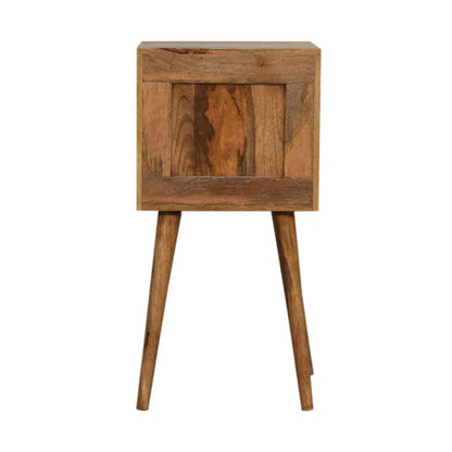 Mini Cube Carved 2 Drawer Bedside Table | Nightstand