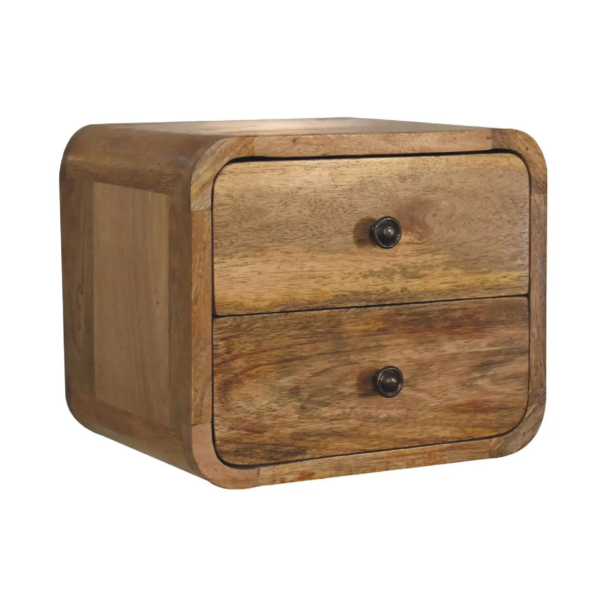 Mini Curve Oak-ish Floating Bedside Table | Nightstand