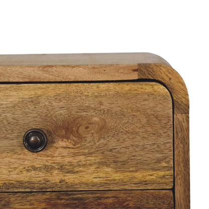 Mini Curve Oak-ish Floating Bedside Table | Nightstand