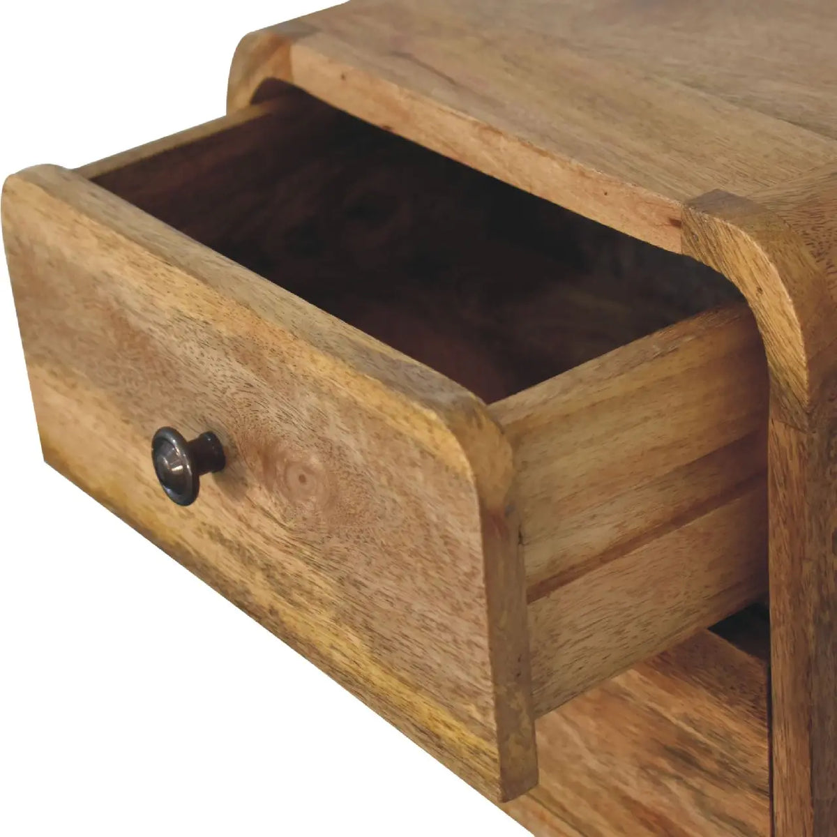 Mini Curve Oak-ish Floating Bedside Table | Nightstand