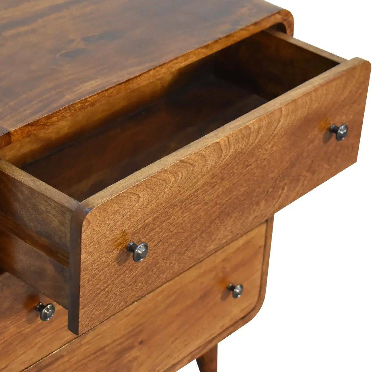 Mini Curved Chestnut Chest of Drawers