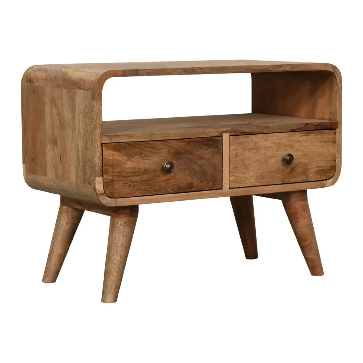Mini Curved Oak-ish Sideboard | Media Unit