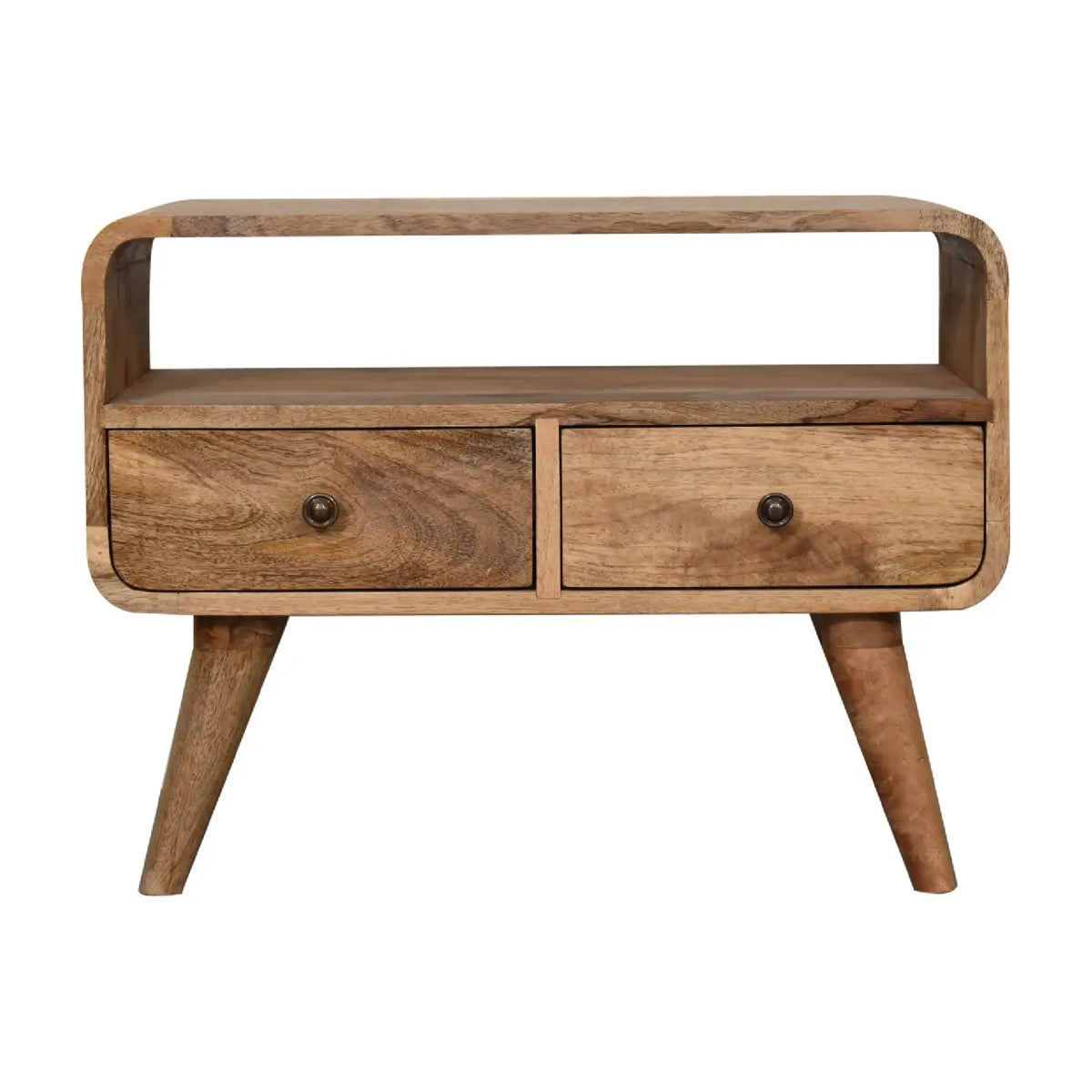 Mini Curved Oak-ish Sideboard | Media Unit