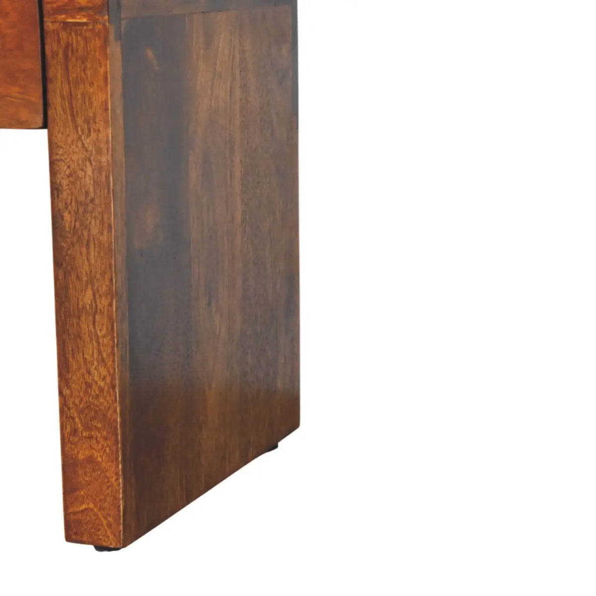 Mini Darcy Chestnut Bedside Table Nightstand Curved Edges Solid Mango Wood