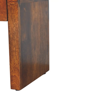 Mini Darcy Chestnut Bedside Table Nightstand Curved Edges Solid Mango Wood