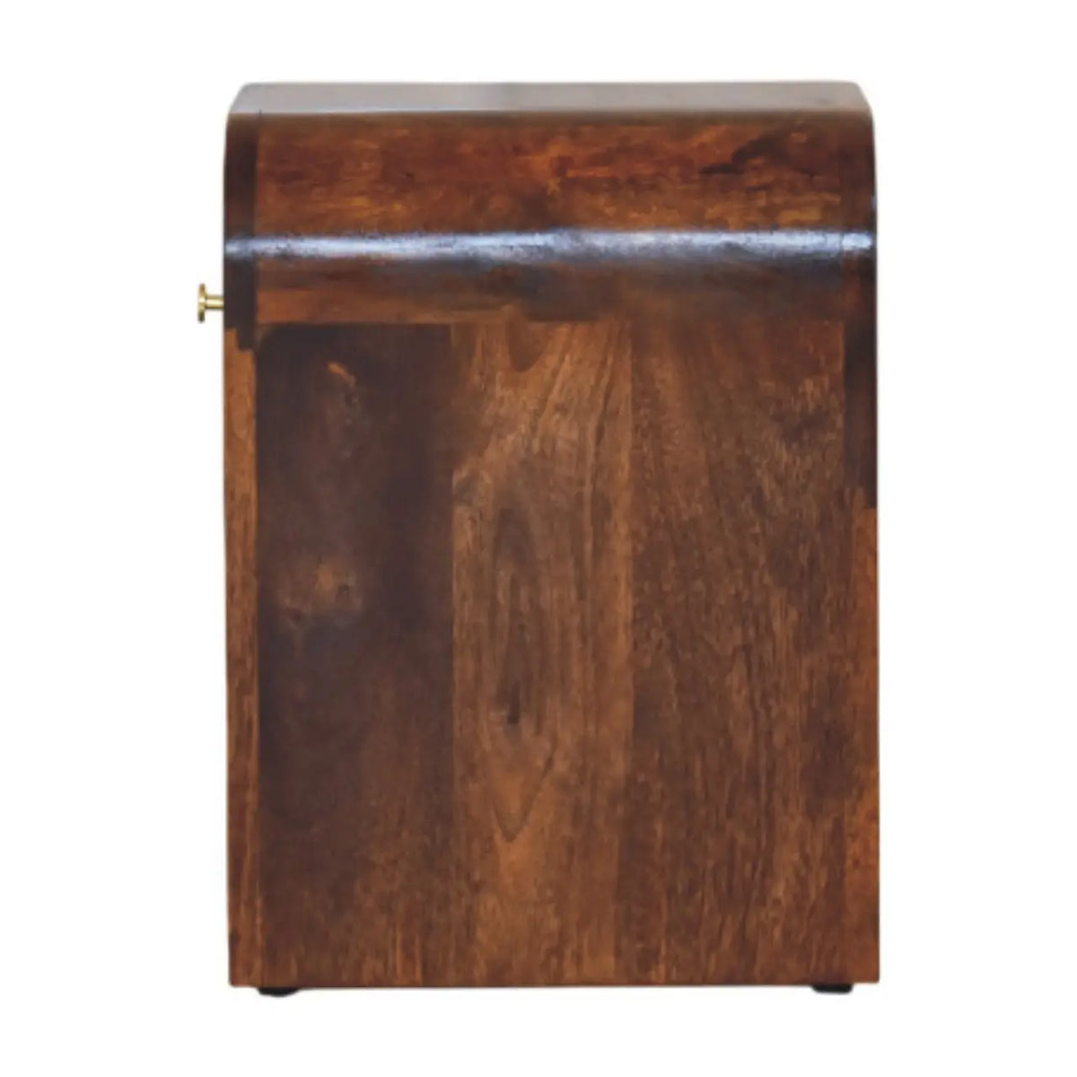 Mini Darcy Chestnut Bedside Table Nightstand Curved Edges Solid Mango Wood