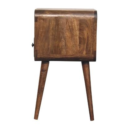 Mini Grey Wash Curve Open Bedside Table | Nightstand