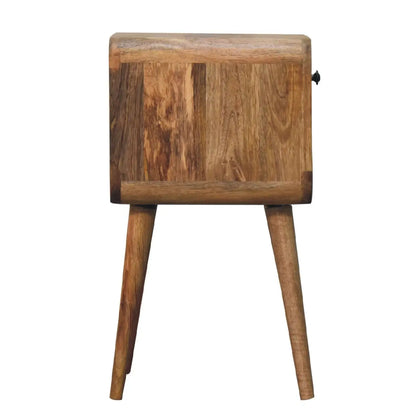Mini Oak-ish Curve Lower Bedside Table | Nightstand