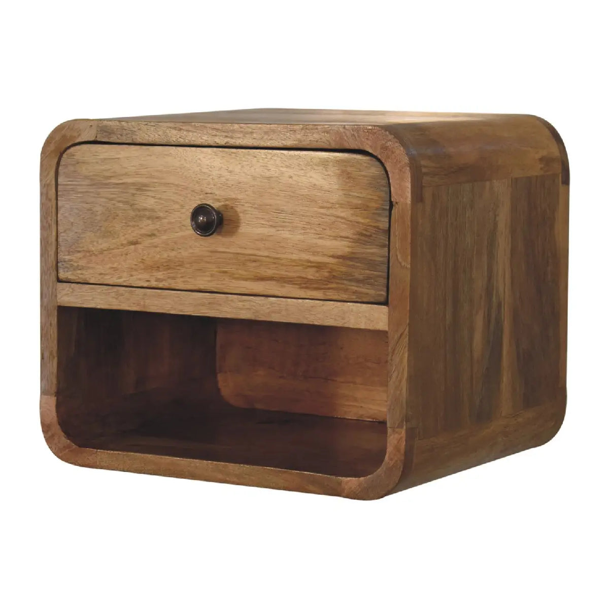 Mini Oak-ish Floating Open Bedside Table | Nightstand
