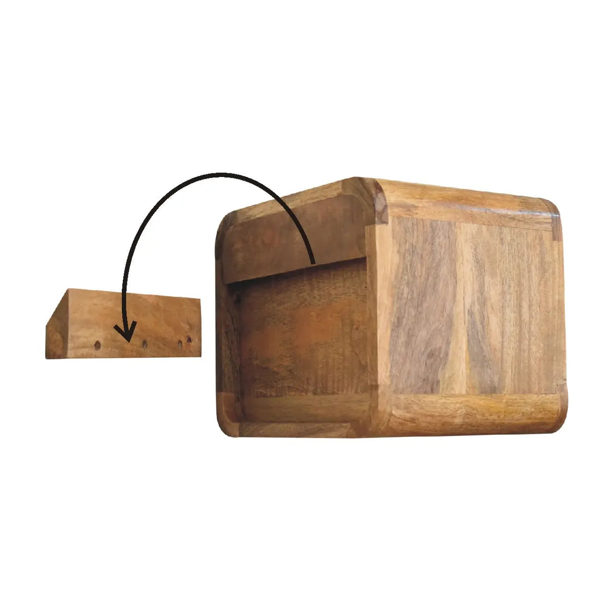 Mini Oak-ish Floating Open Bedside Table | Nightstand
