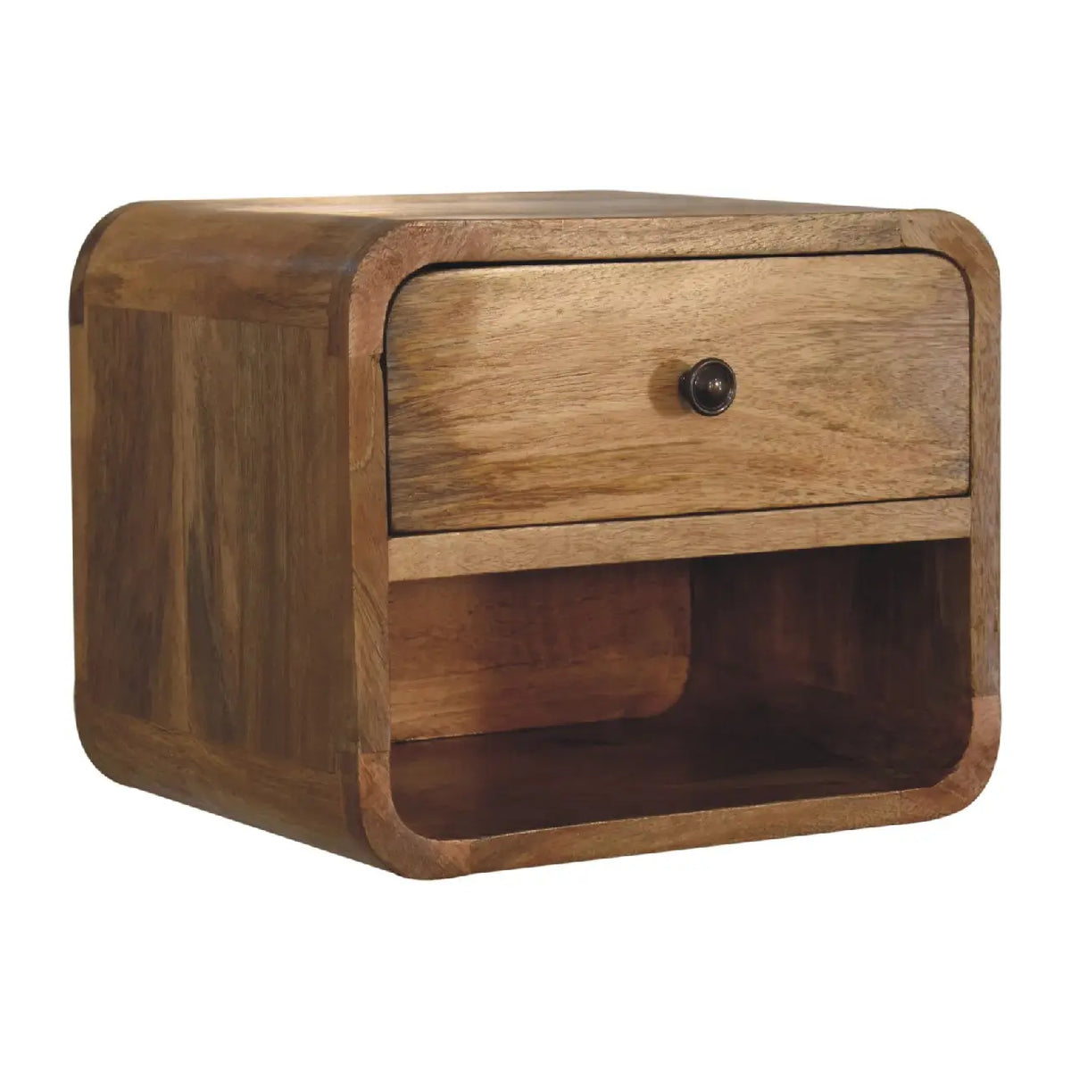 Mini Oak-ish Floating Open Bedside Table | Nightstand