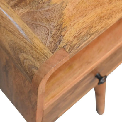 Mini Oakish Curve Open Bedside Table | Nightstand