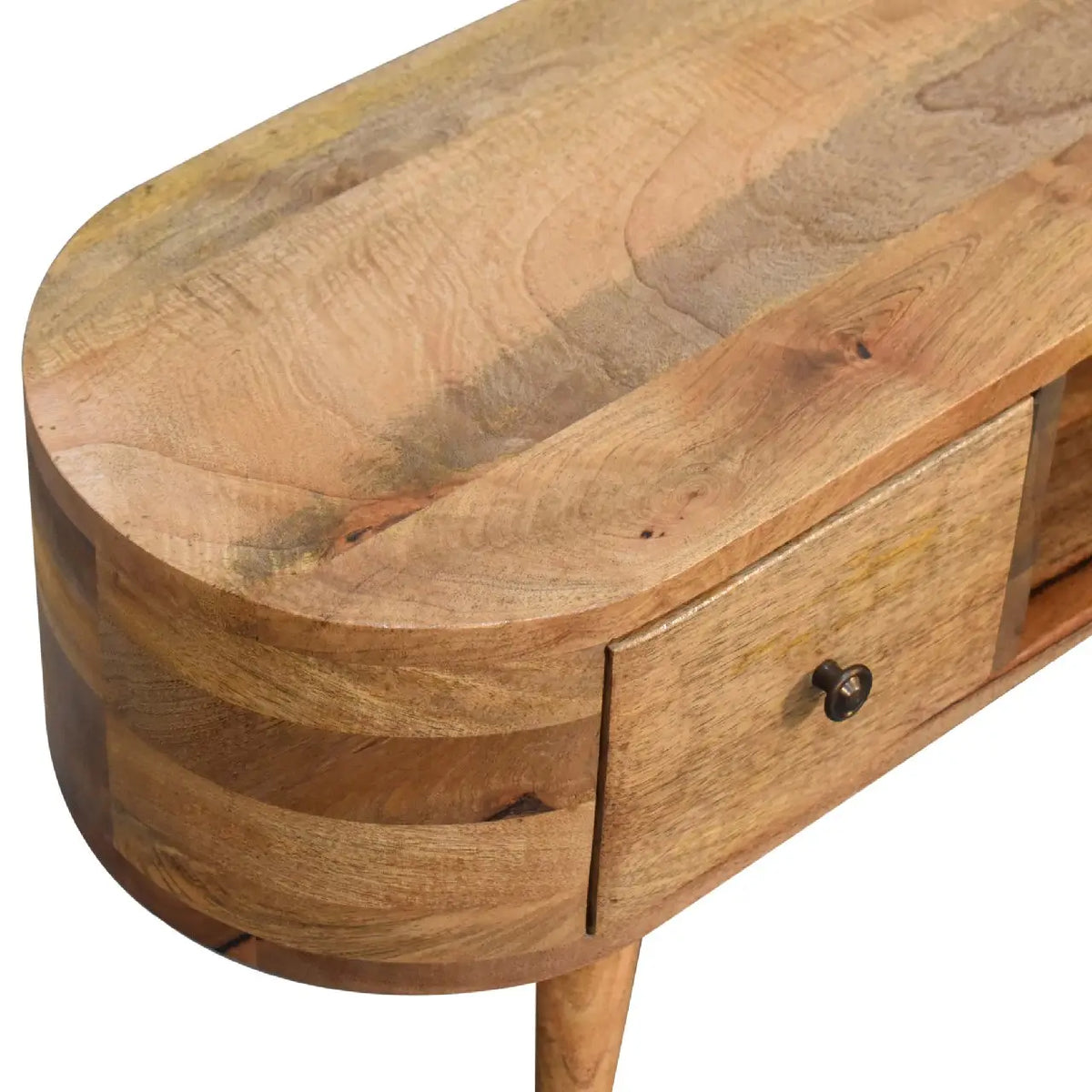 Mini Rounded Dual Drawer TV Stand | Entertainment Unit
