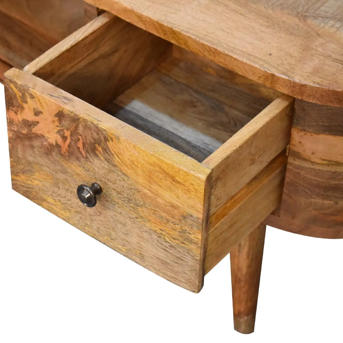Mini Rounded Dual Drawer TV Stand | Entertainment Unit