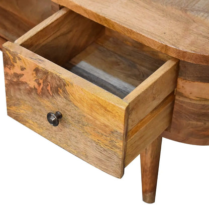 Mini Rounded Dual Drawer TV Stand | Entertainment Unit