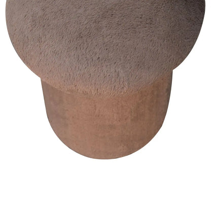 Mocha Faux Fur Mushroom Footstool | Ottoman