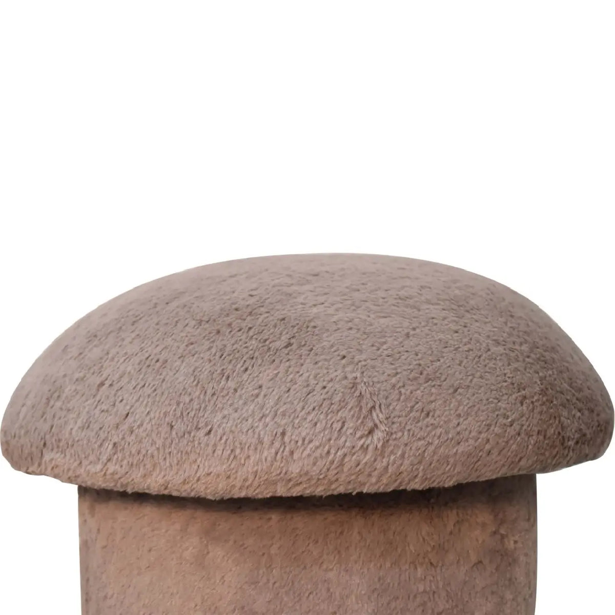 Mocha Faux Fur Mushroom Footstool | Ottoman