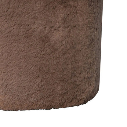 Mocha Faux Fur Mushroom Footstool | Ottoman