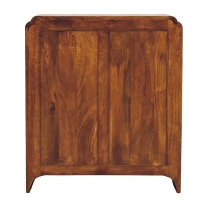 Newton Chestnut 3 Drawer Chest of Drawers Solid Mango Wood Brass Knobs
