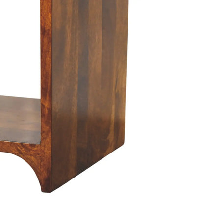 Newton Mini Chestnut Nightstand with Drawer and Open Shelf | Bedside Table