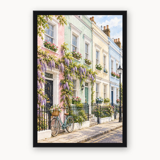 Notting Hill framed wall art by Livvat, black frame