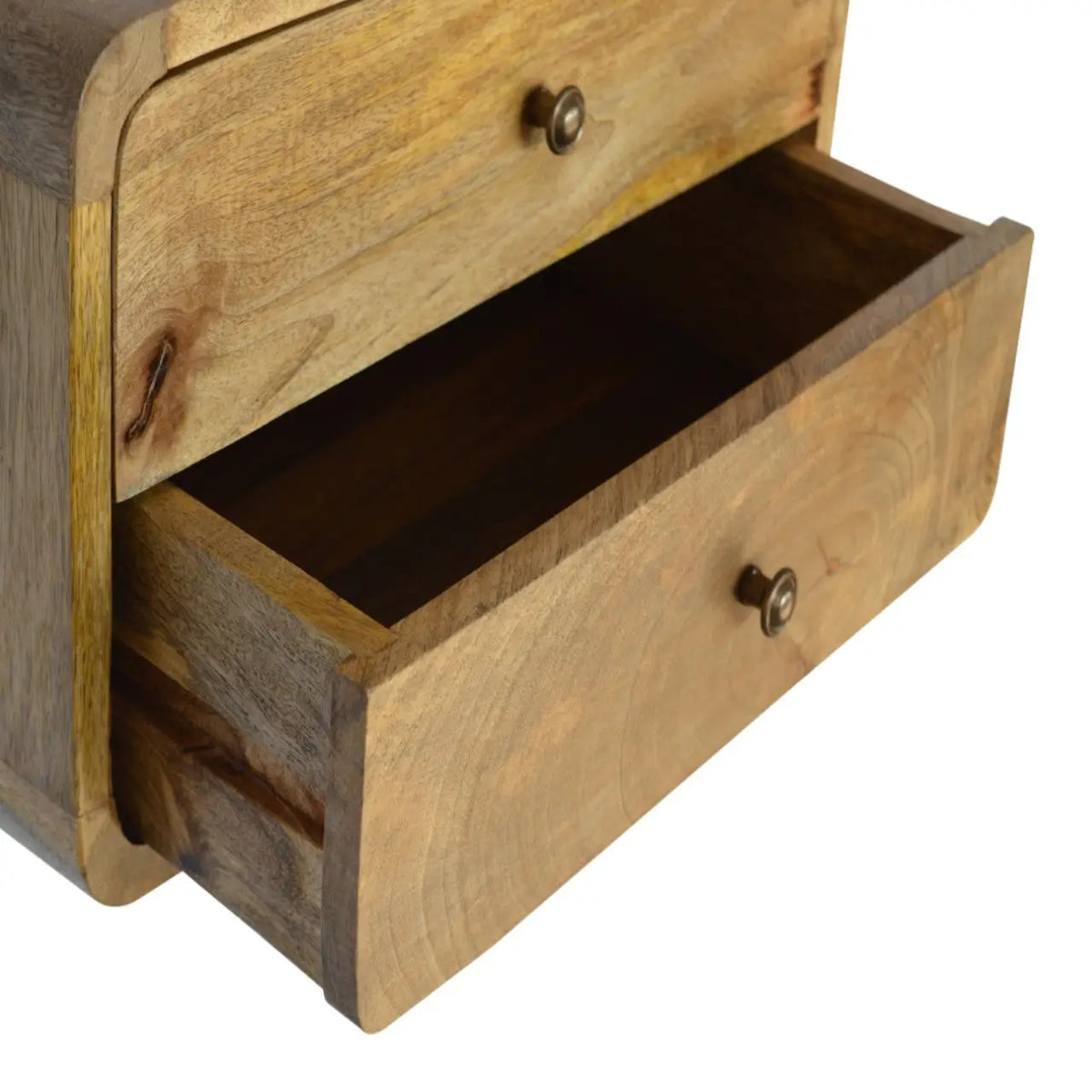 Oak-ish 2 Drawer Floating Bedside Table | Nightstand