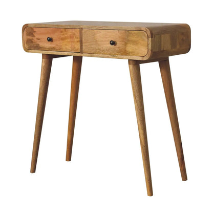 Oak-ish Curved Hallway Console Table