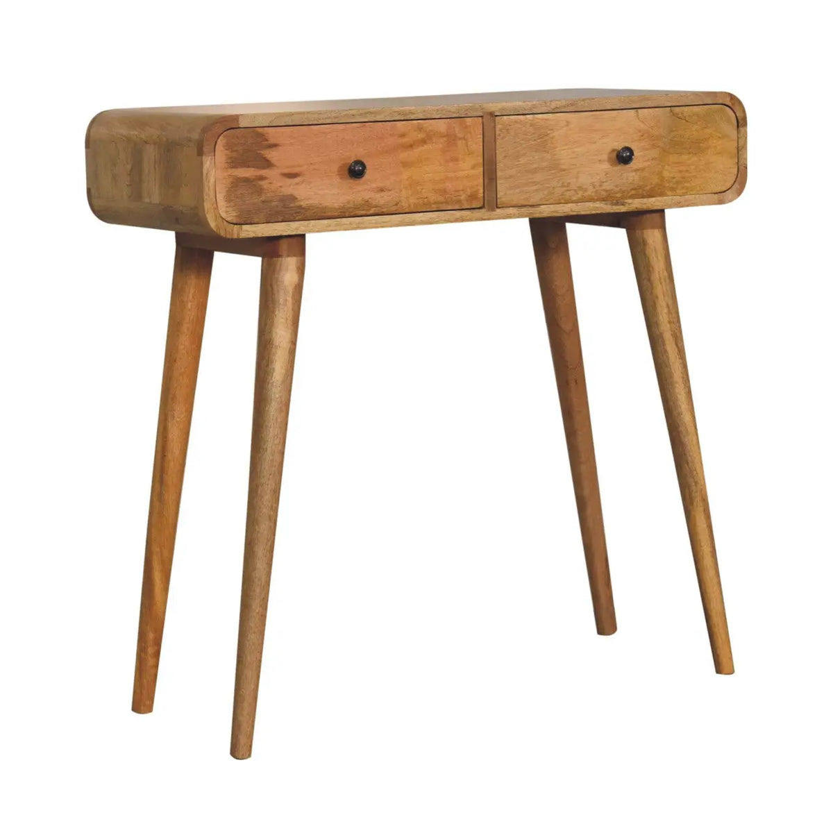 Oak-ish Curved Hallway Console Table