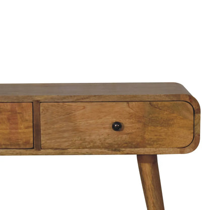Oak-ish Curved Hallway Console Table