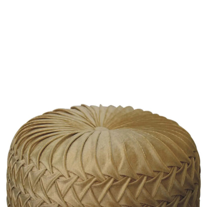 Ochre Hart Pouffe Footstool Ottoman Deep Button Seat Living Room