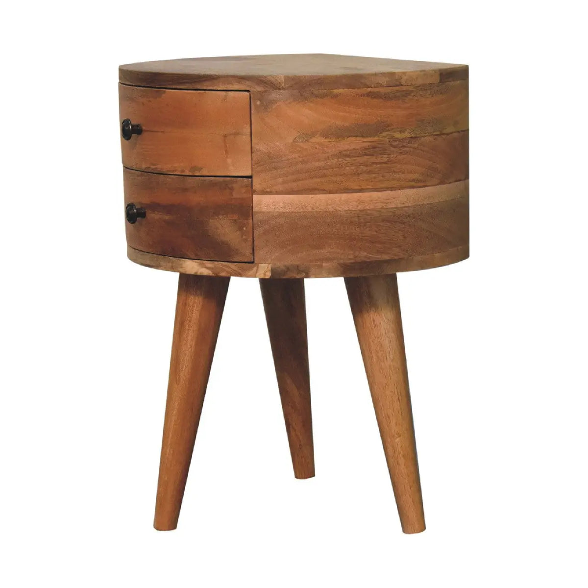 Odyssey Oak-ish Tripod Bedside Table | Nightstand